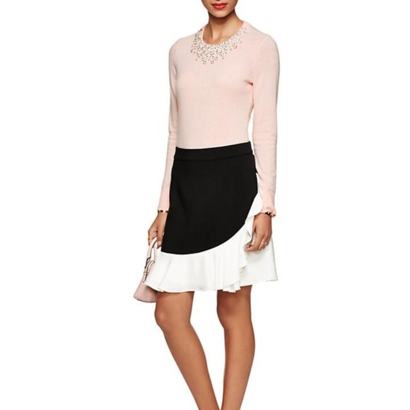 KATE SPADE Black Crepe Ruffle Mini Skirt - Picture 5 of 6